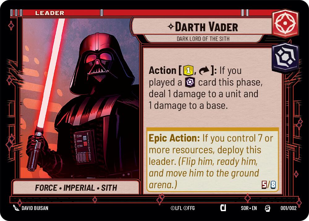 Darth Vader - Dark Lord of the Sith (001/002) (Prerelease Promo) (001/002) [Spark of Rebellion Promos]