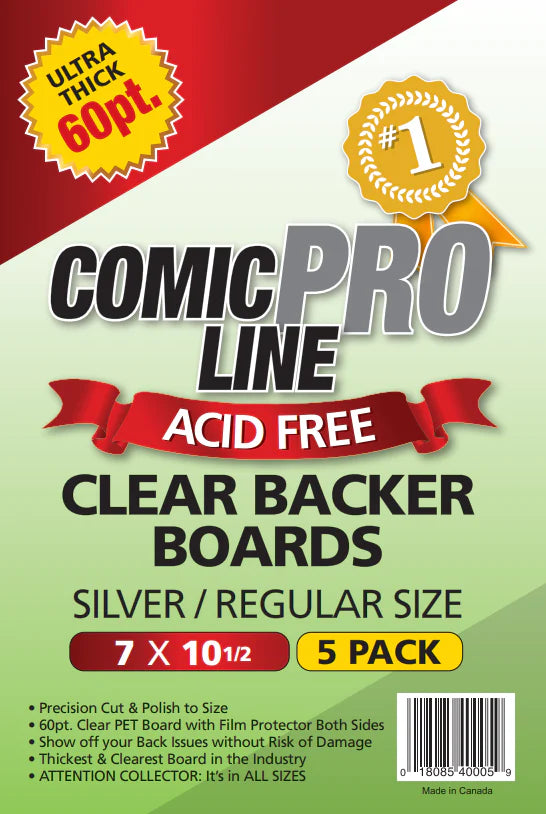 Regular / Silver Size - 60pt Clear P.E.T Boards - 7" x 10 1/2" - 5 PACK