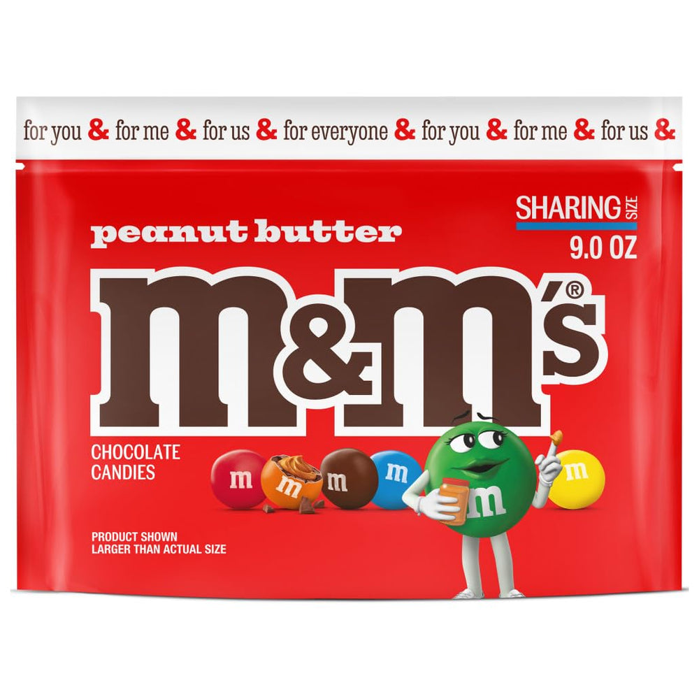 M&M'S Peanut Butter Milk Chocolate Candy, Sharing Size, 9 oz Bag