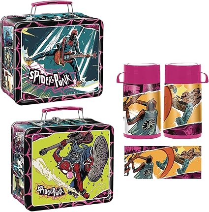 Surreal Entertainment San Diego 2024 Previews Exclusive Spider-Punk Tin Titans Lunch Box with Beverage Container