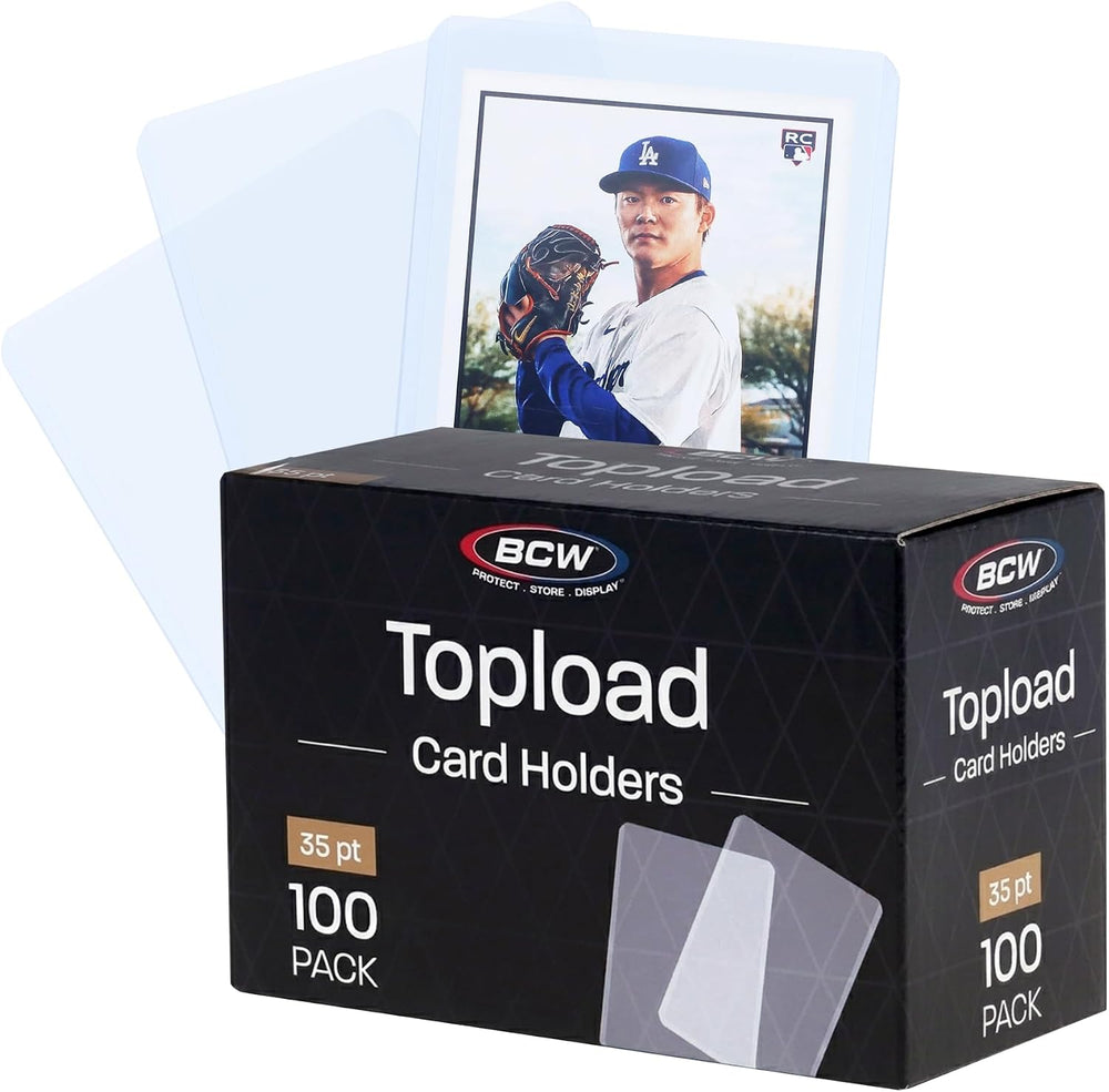 BCW 3x4 Standard Topload Card Holders for 35 Pt Trading Cards, 100 Count