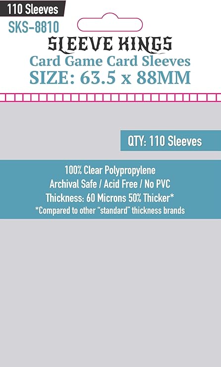 Sleeve Kings Card Game Card Sleeves (63.5x88mm) - 110 Pack