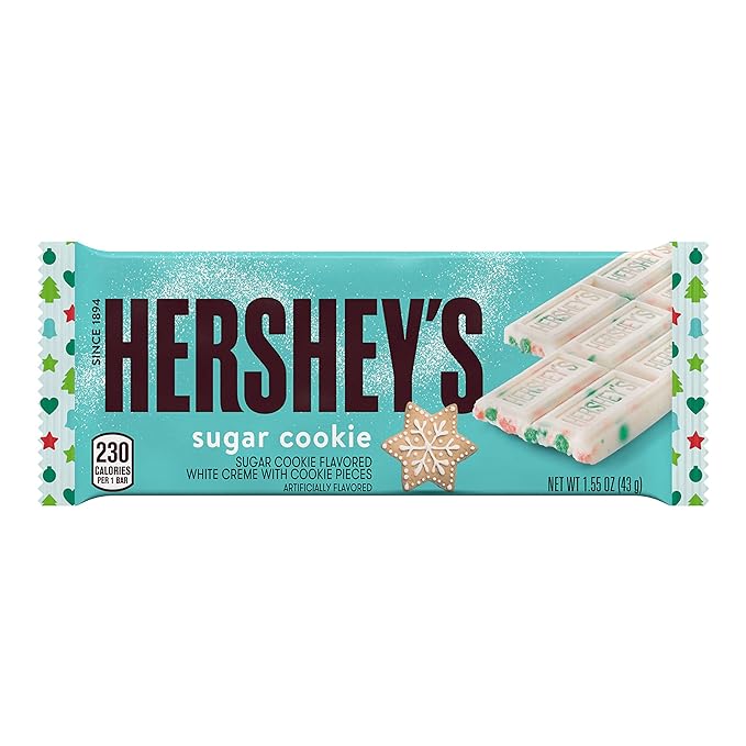 Hershys Sugar Cookie Flavored White Creme with Red & Green Cookie Pieces 1.55 oz