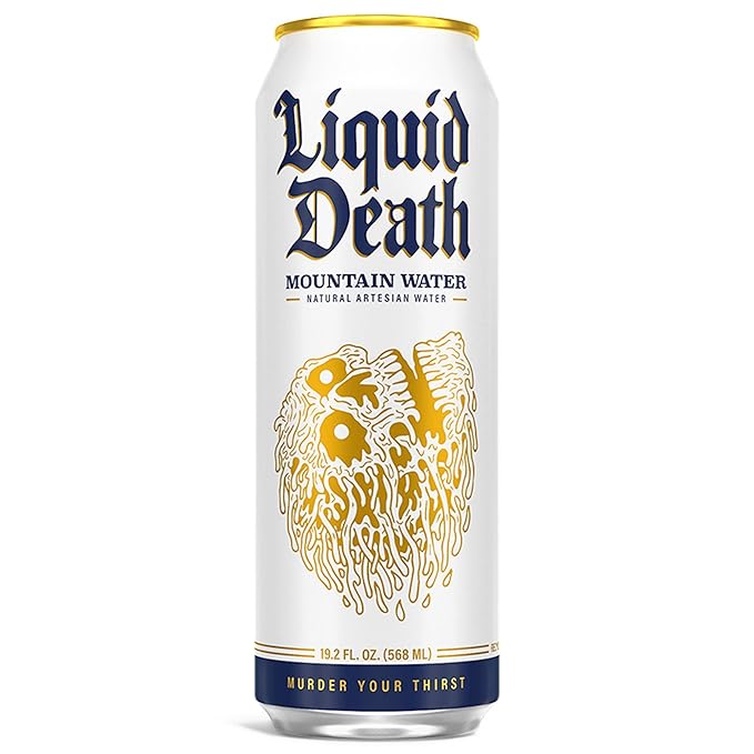 Liquid Death Still Mountain Water, 19.2 oz King Size Cans