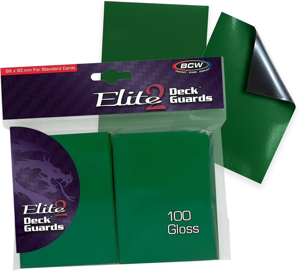 BCW Elite2 Glossy Card Sleeves – Green