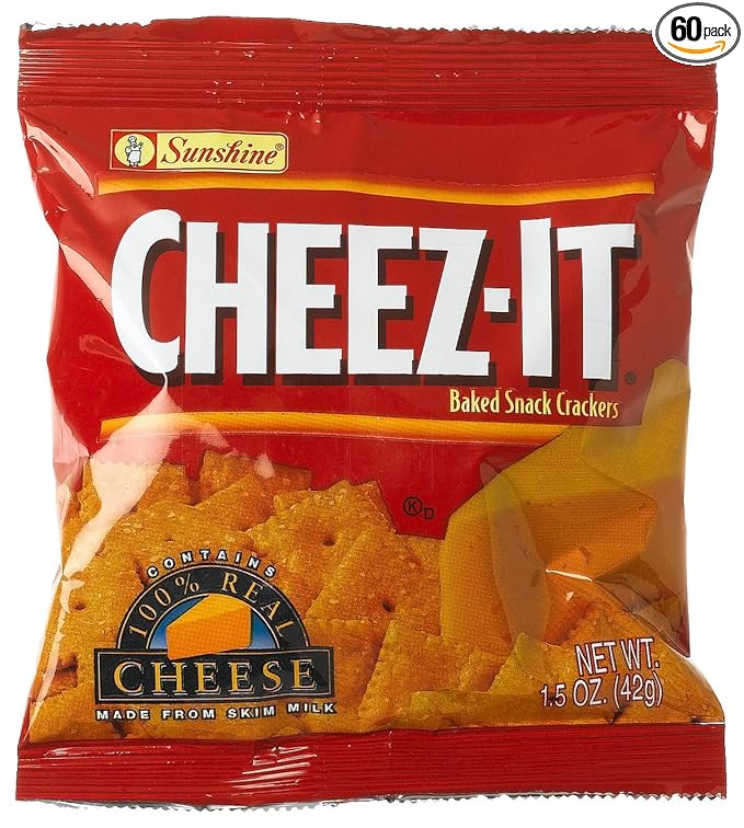 CHEEZ-IT Baked Snack Crackers, Crackers, 1.5-Ounce Single Serve Packs