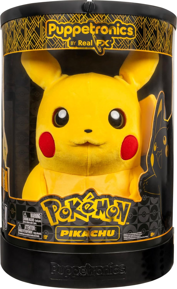 Pokémon Pikachu Puppetronic by RealFX - 16-Inch Interactive Plush with 120+ Animations of Movement, Lights, and Sounds