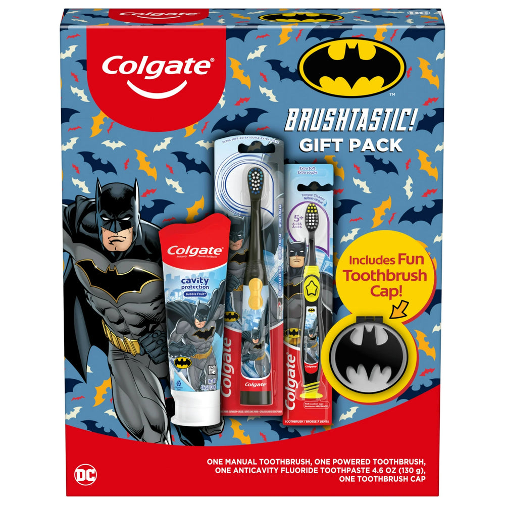 Colgate Kids Toothbrush Set, Includes Batman Toothbrush, Kids Toothpaste, and Kids Battery Toothbrush