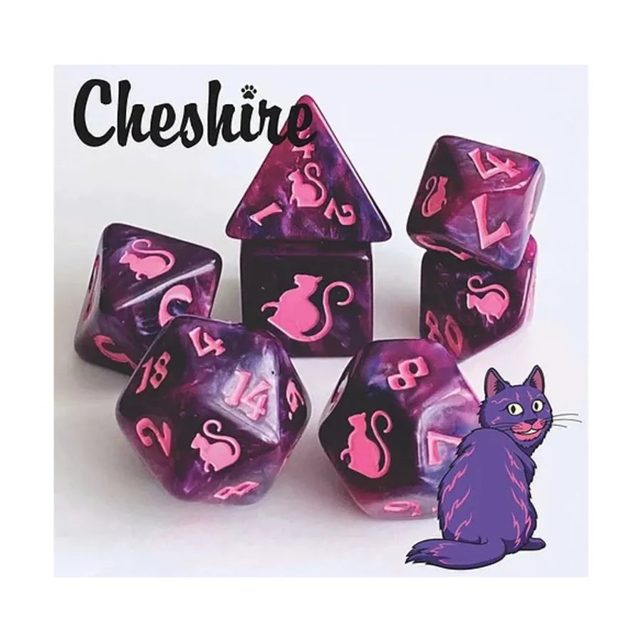 Dice Set - Cheshire, Purple w/Pink (7)