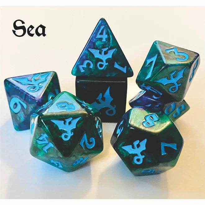 Swirl Dragon Sea Dice Set (7)