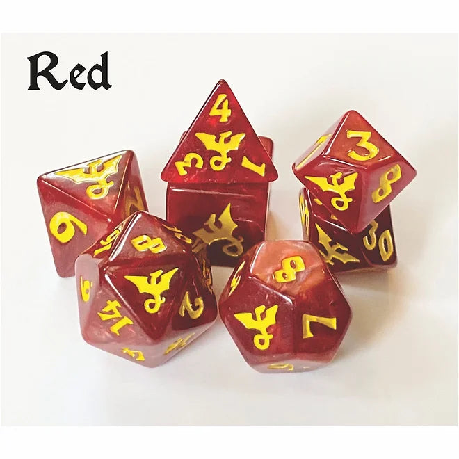 Swirl Dragon Red Dice Set (7)
