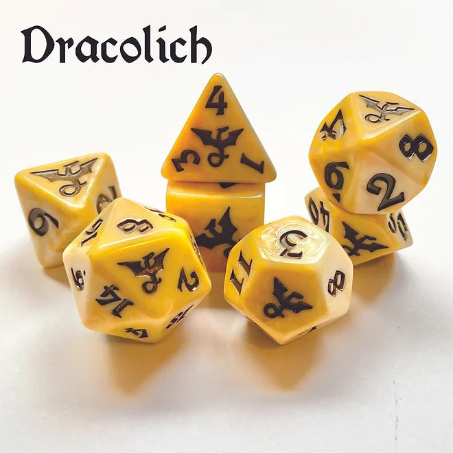 Swirl Dragon Dracolich Dice Set (7)