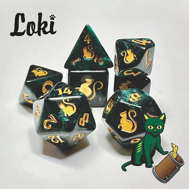 Kitty Clacks® Loki dice Set (7)